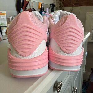 Jordan Women's Pink and White Low-Top Sneakers